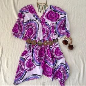 LVS Collections Scarf Poncho, Cover Up, Purple